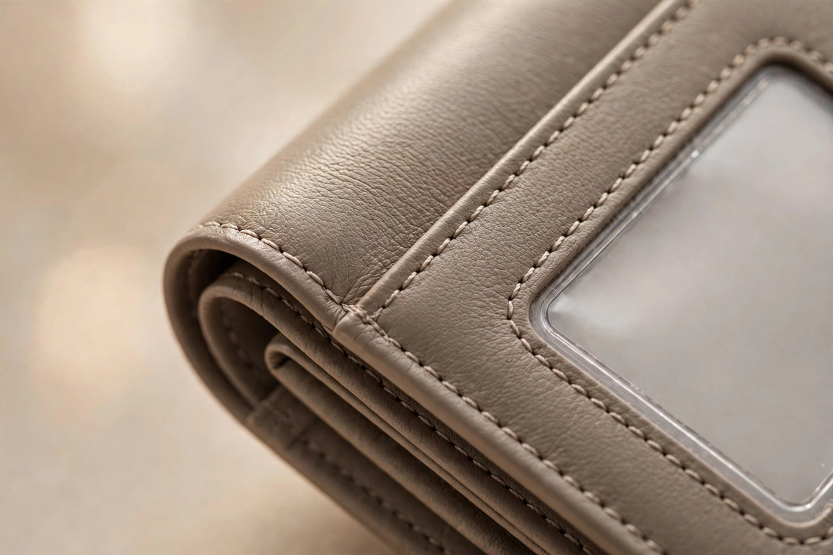Nina Trifold Wallet for Women | Compact Leather Wallet with ID Window in Taupe