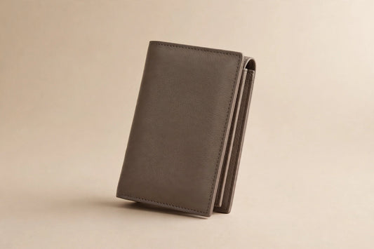 Nina Trifold Wallet for Women | Compact Leather Wallet with ID Window in Taupe